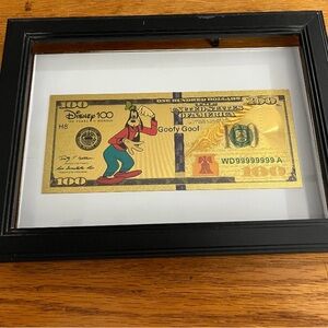 Disney Gold Goofy Novelty Bill in Black Frame